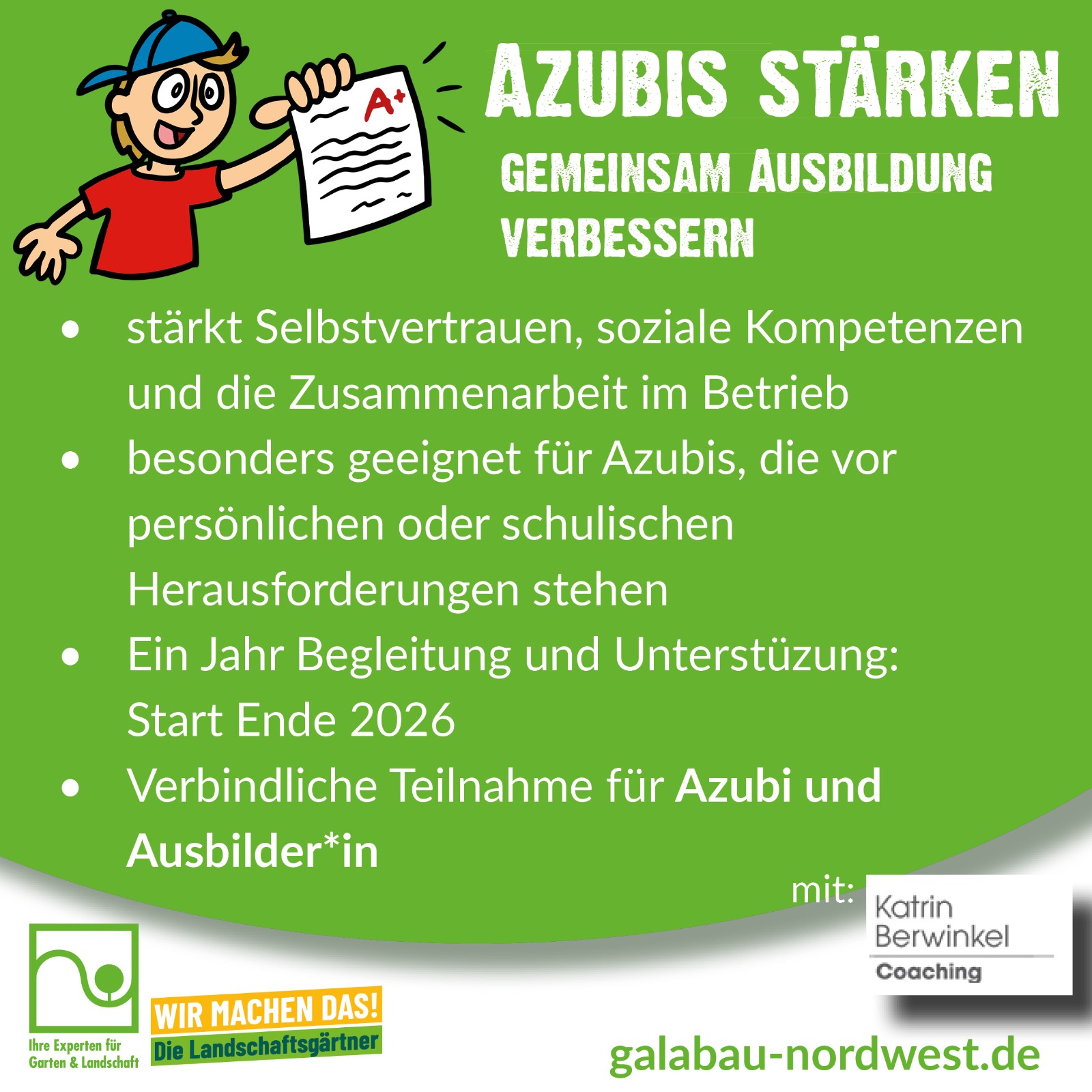 Azubis stärken - AuGaLa-Pilotprojekt - jetzt anmelden